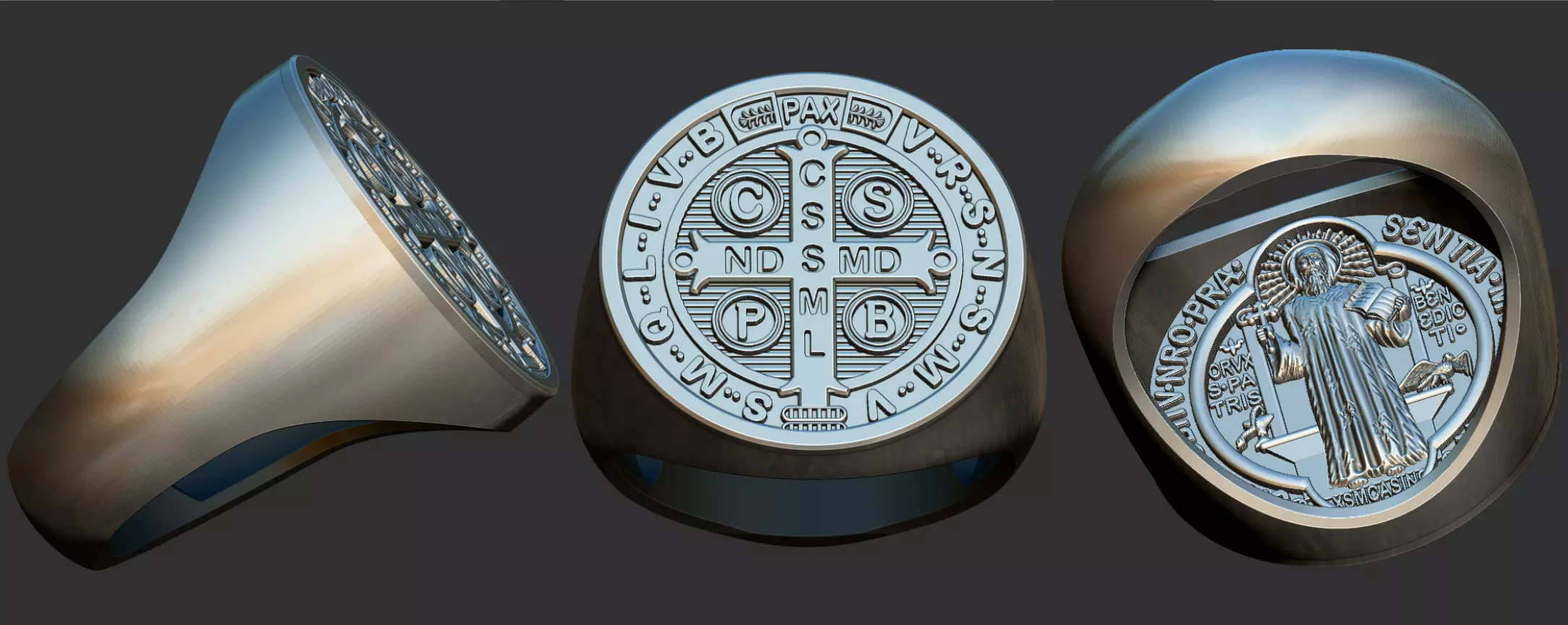Saint Benedict Ring - Anel Sao Bento 3D print model_0