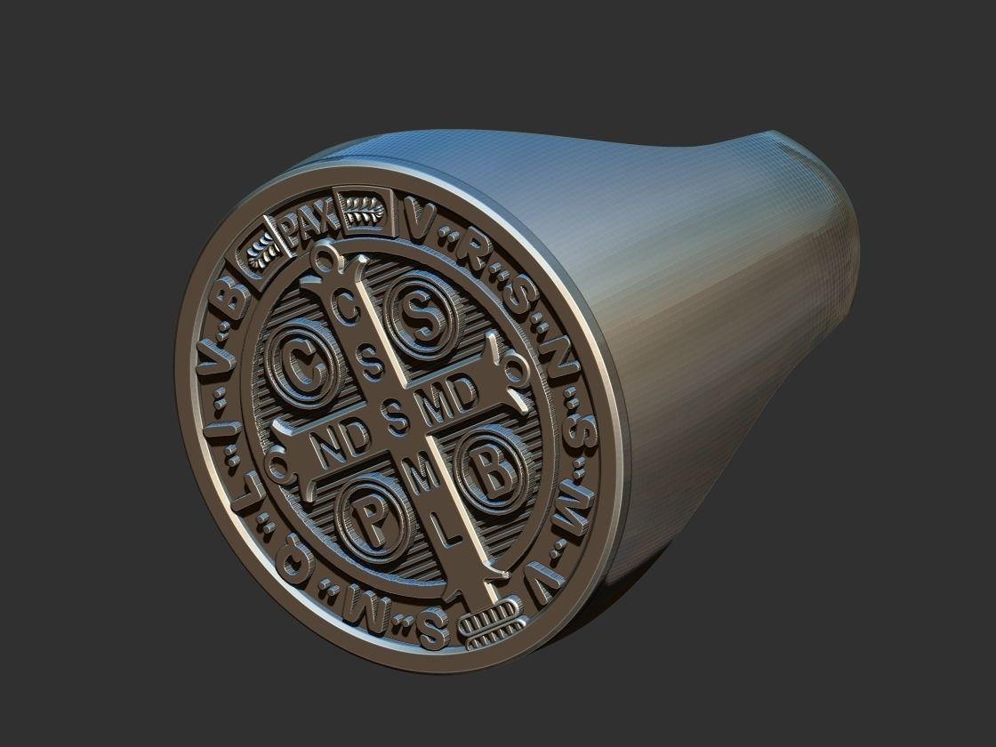 Saint Benedict Ring - Anel Sao Bento 3D print model_13