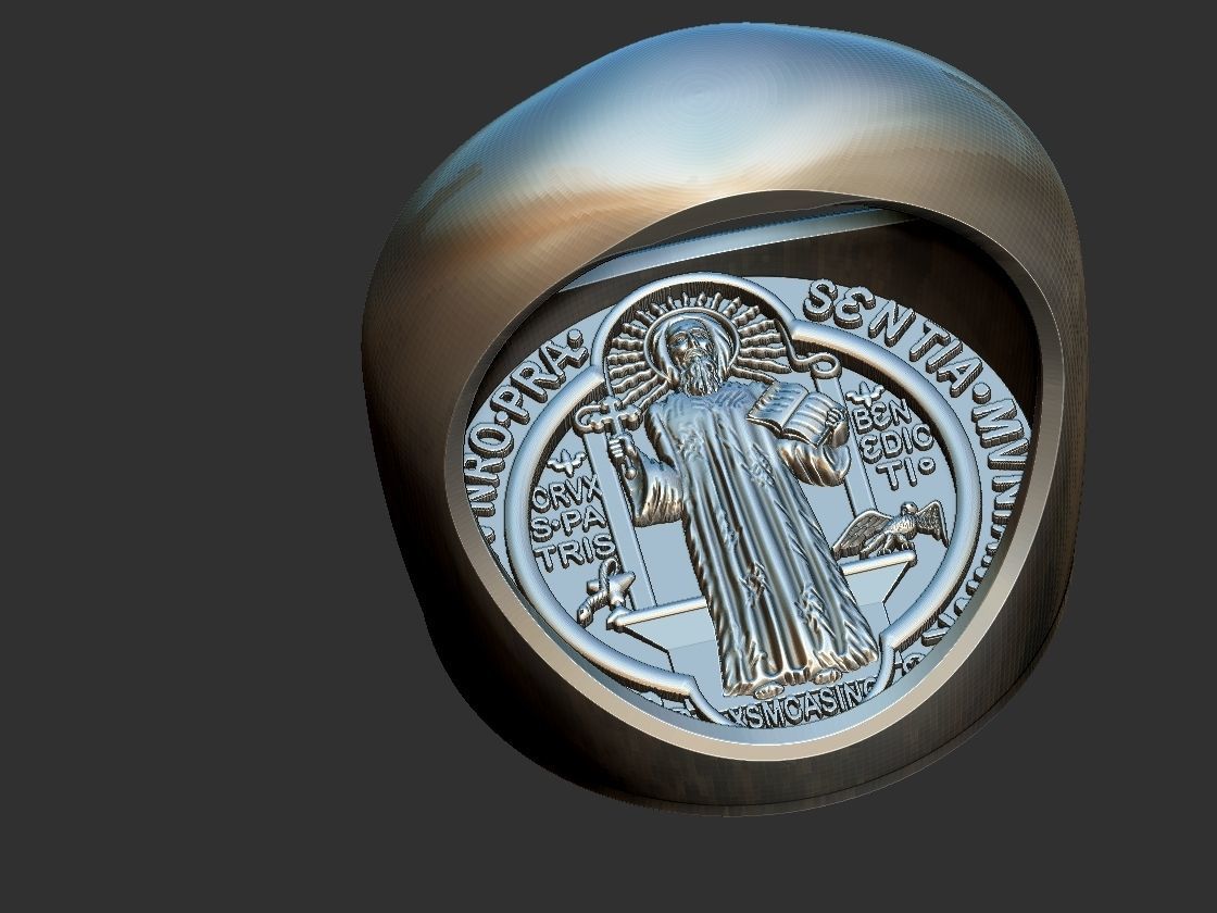 Saint Benedict Ring - Anel Sao Bento 3D print model_9