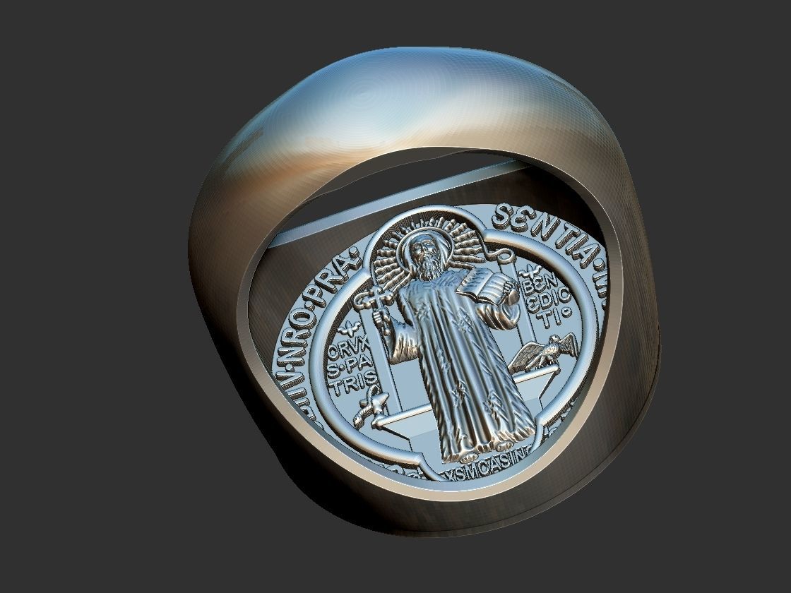 Saint Benedict Ring - Anel Sao Bento 3D print model_4
