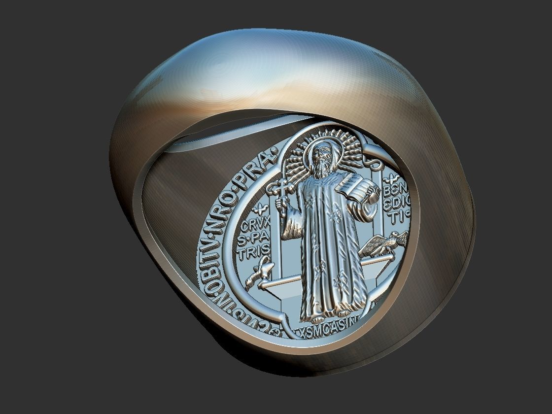 Saint Benedict Ring - Anel Sao Bento 3D print model_8