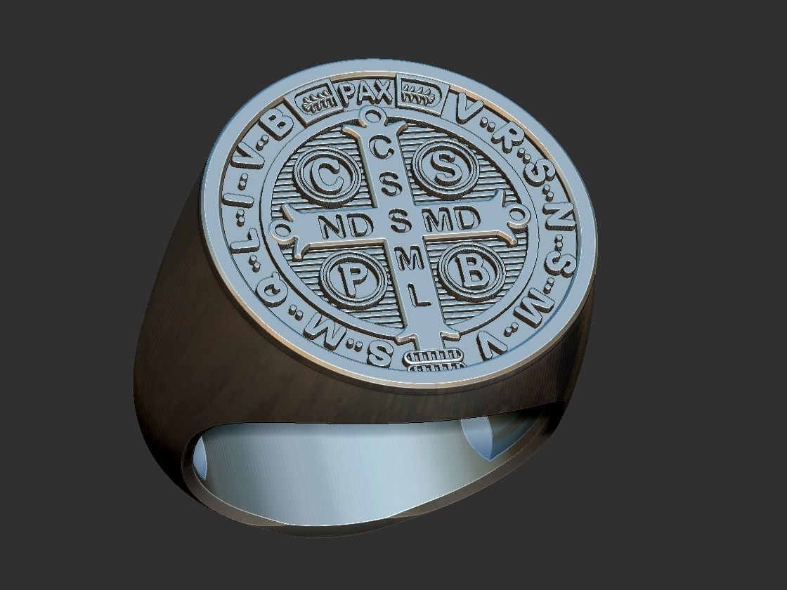 Saint Benedict Ring - Anel Sao Bento 3D print model_5