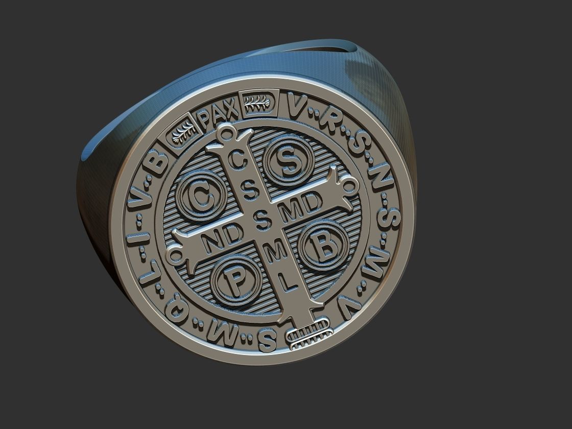 Saint Benedict Ring - Anel Sao Bento 3D print model_15