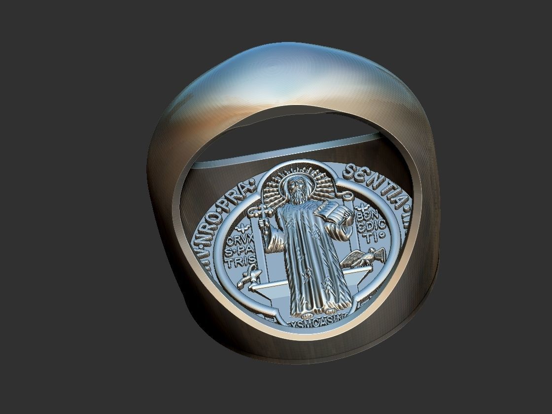 Saint Benedict Ring - Anel Sao Bento 3D print model_18