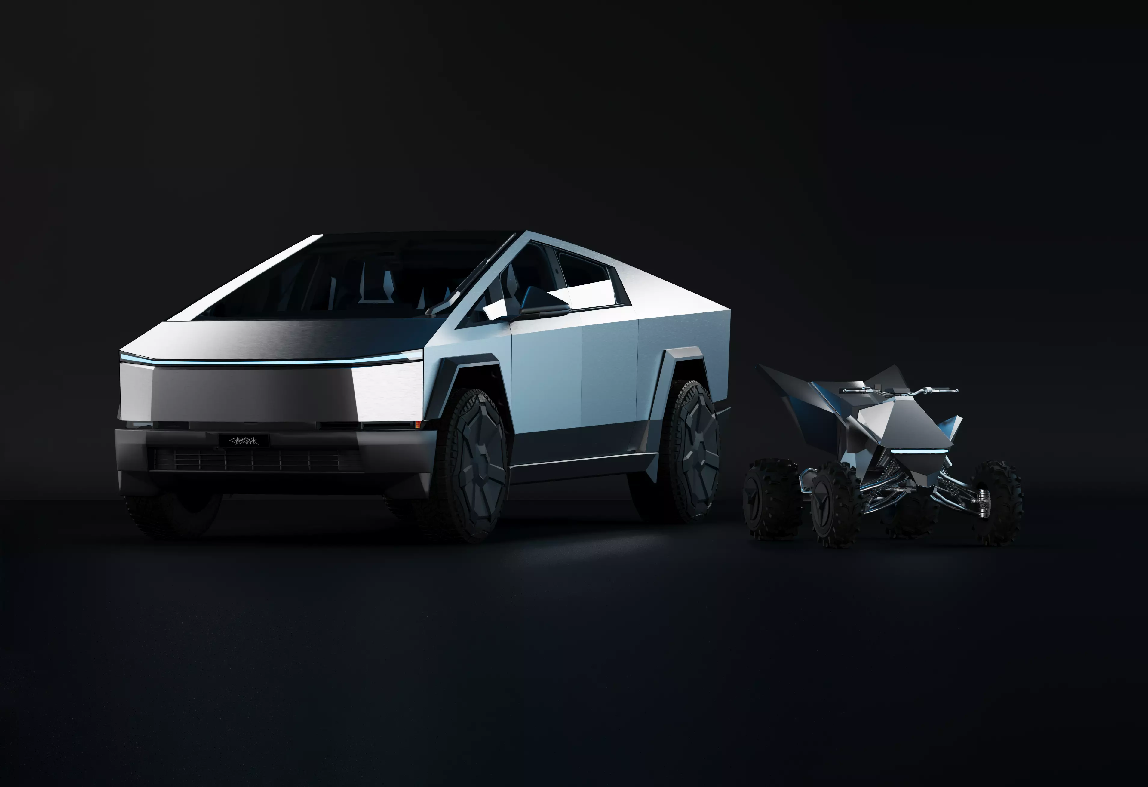 Tesla Cybertruck foundation series and Tesla Quad Series 1 3D model_0