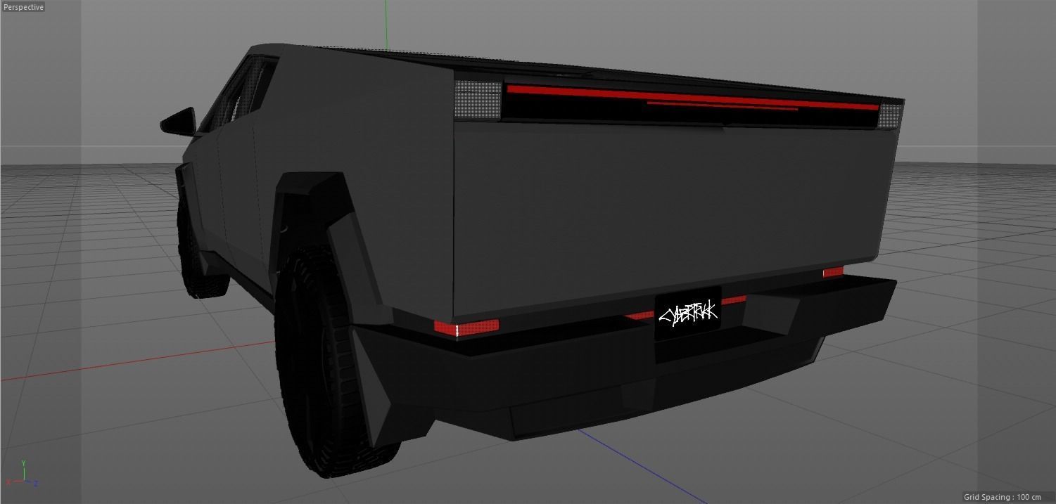 Tesla Cybertruck foundation series and Tesla Quad Series 1 3D model_5