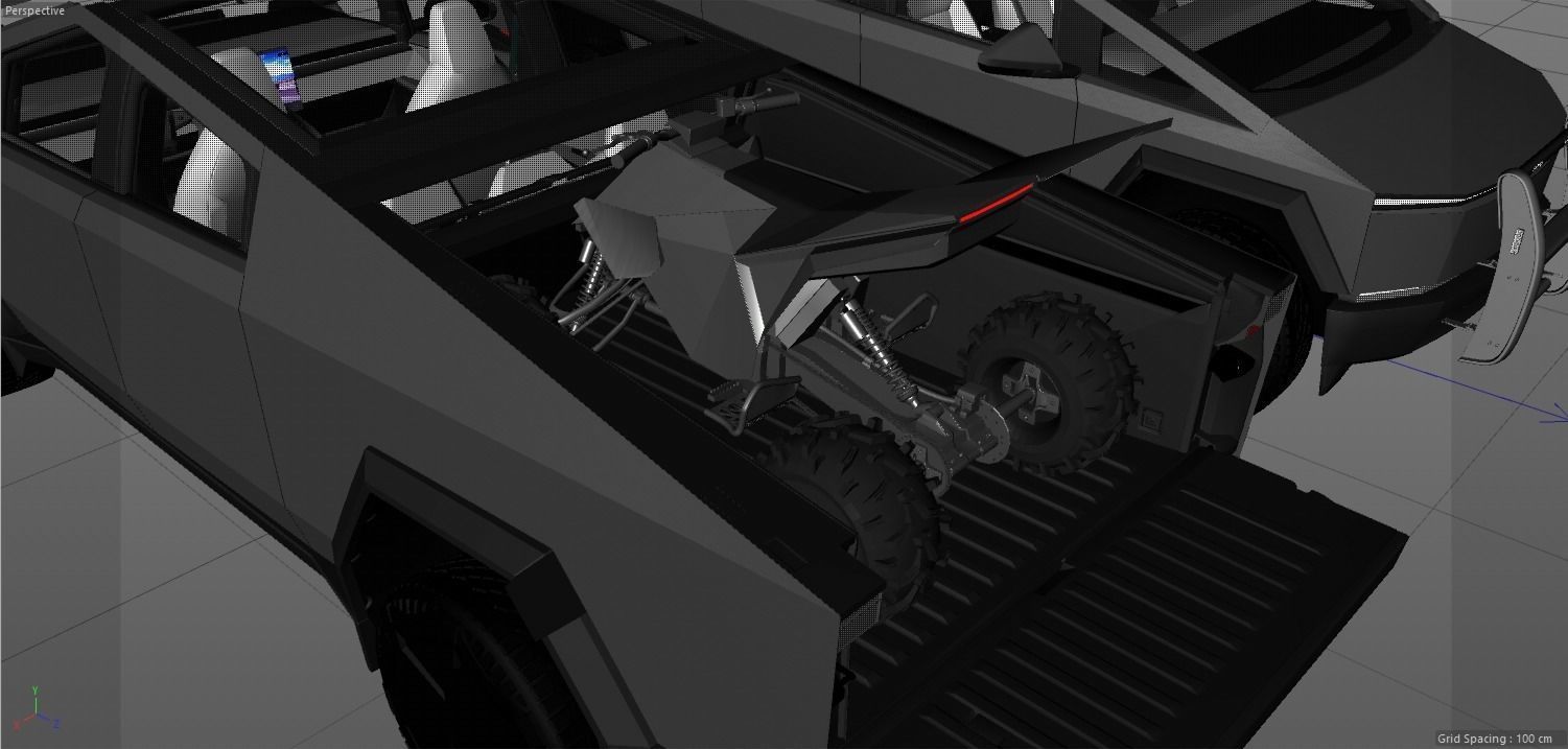 Tesla Cybertruck foundation series and Tesla Quad Series 1 3D model_6