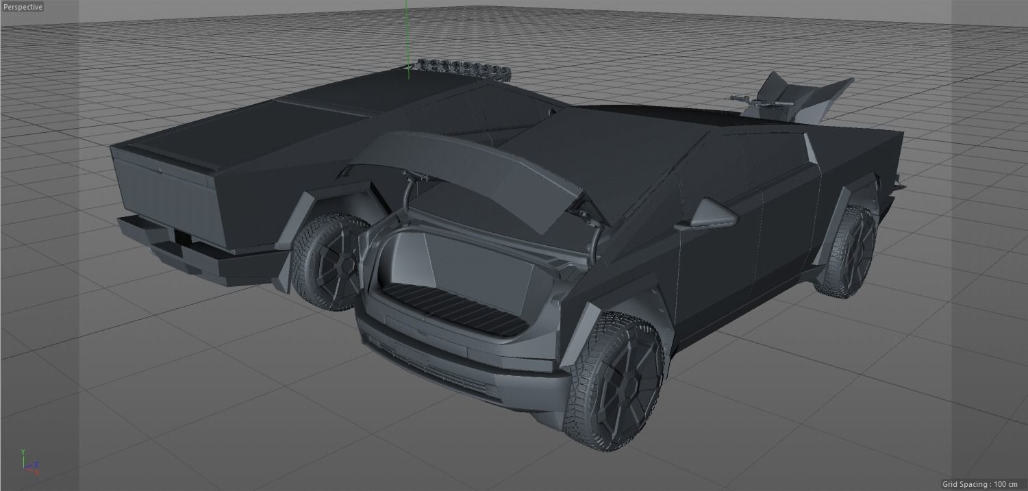 Tesla Cybertruck foundation series and Tesla Quad Series 1 3D model_10