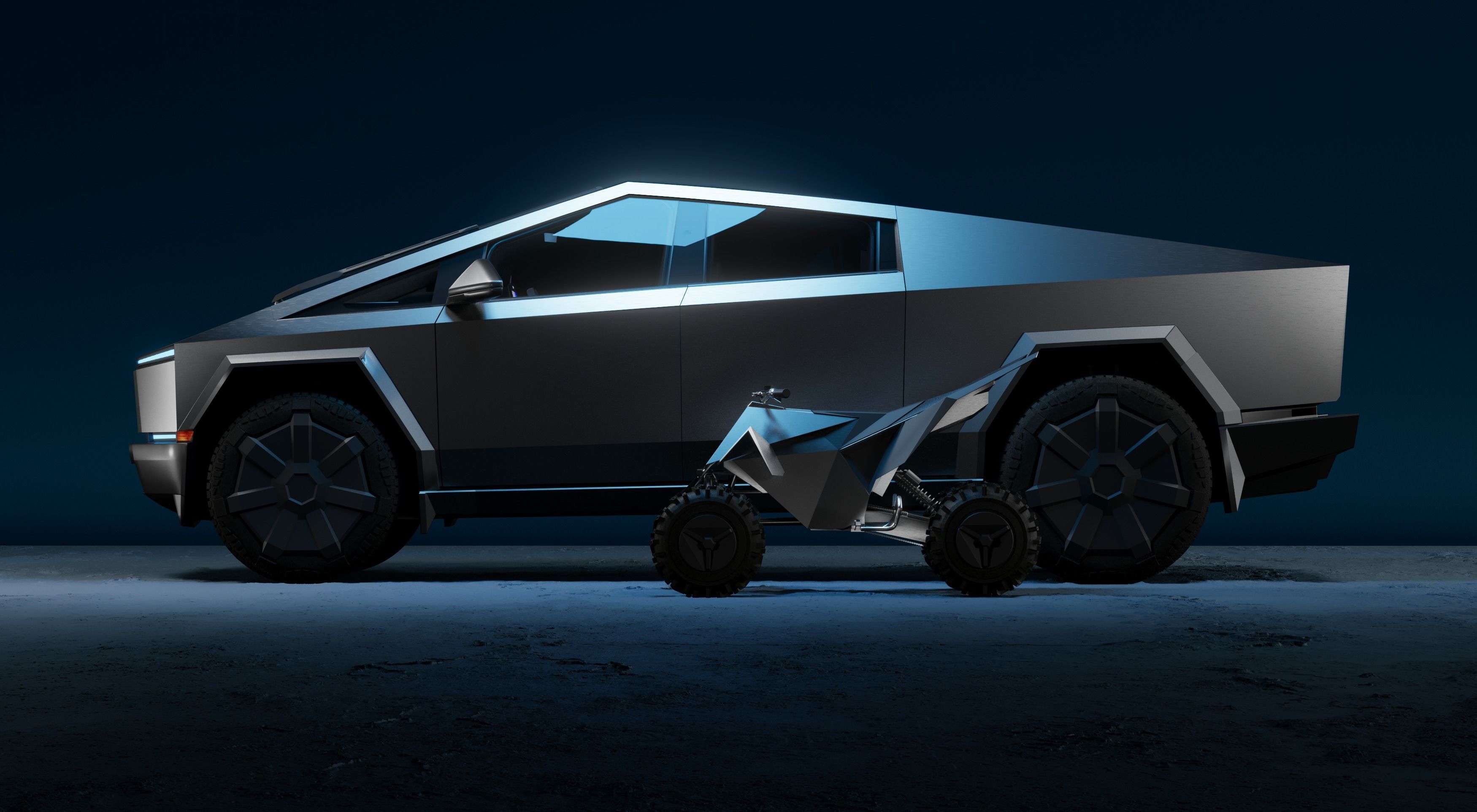 Tesla Cybertruck foundation series and Tesla Quad Series 1 3D model_3