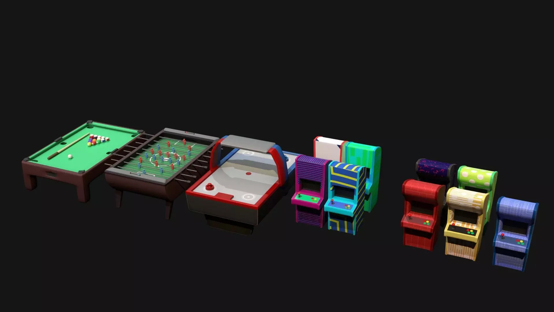 Arcade Room Low-poly 3D model
