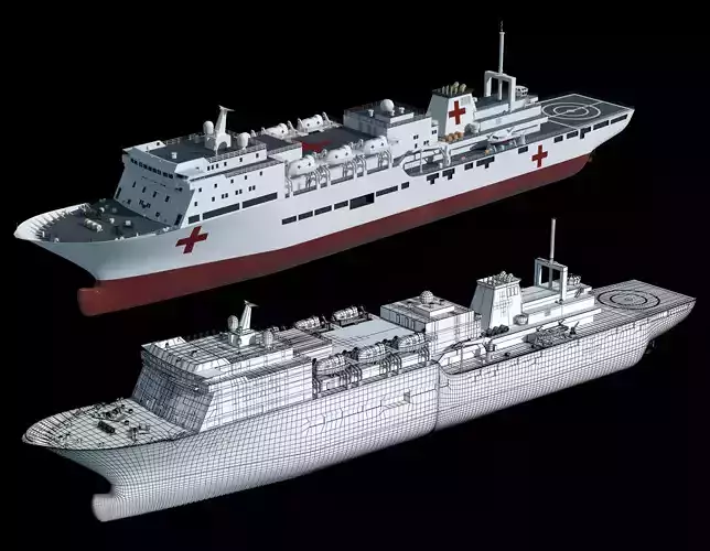 The Chinese Peace Ark hospital ship 3D model
