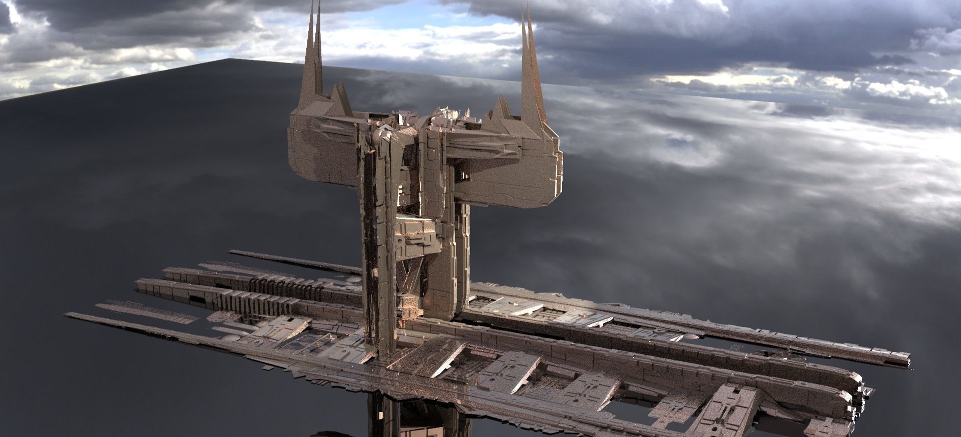 Ithian Ancient Cross Structure 3D model_1