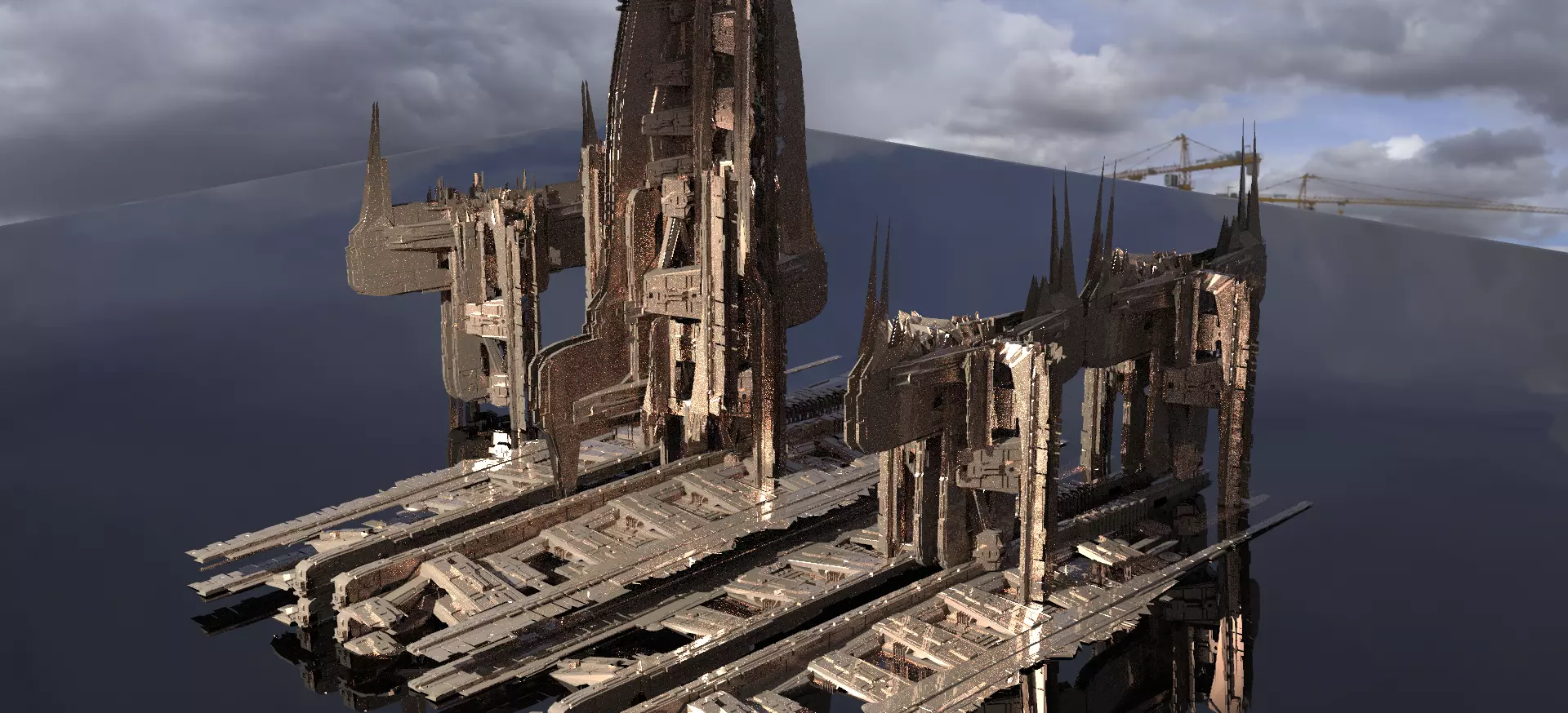 Ithian Ancient Sci fi Towers 3D model_0