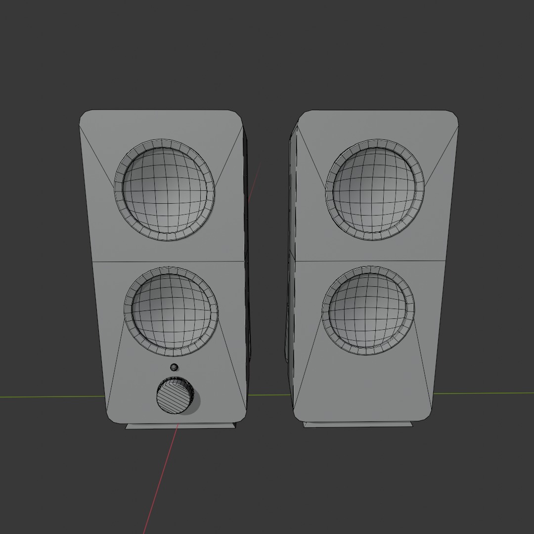 Dual Speaker Set 3D Model 3D model_4