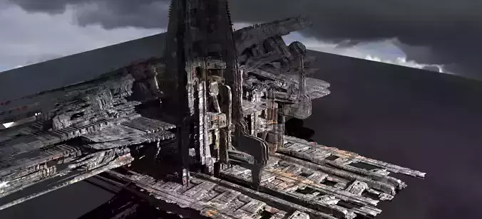 Ithian Ancient Sci fi exterior rail system