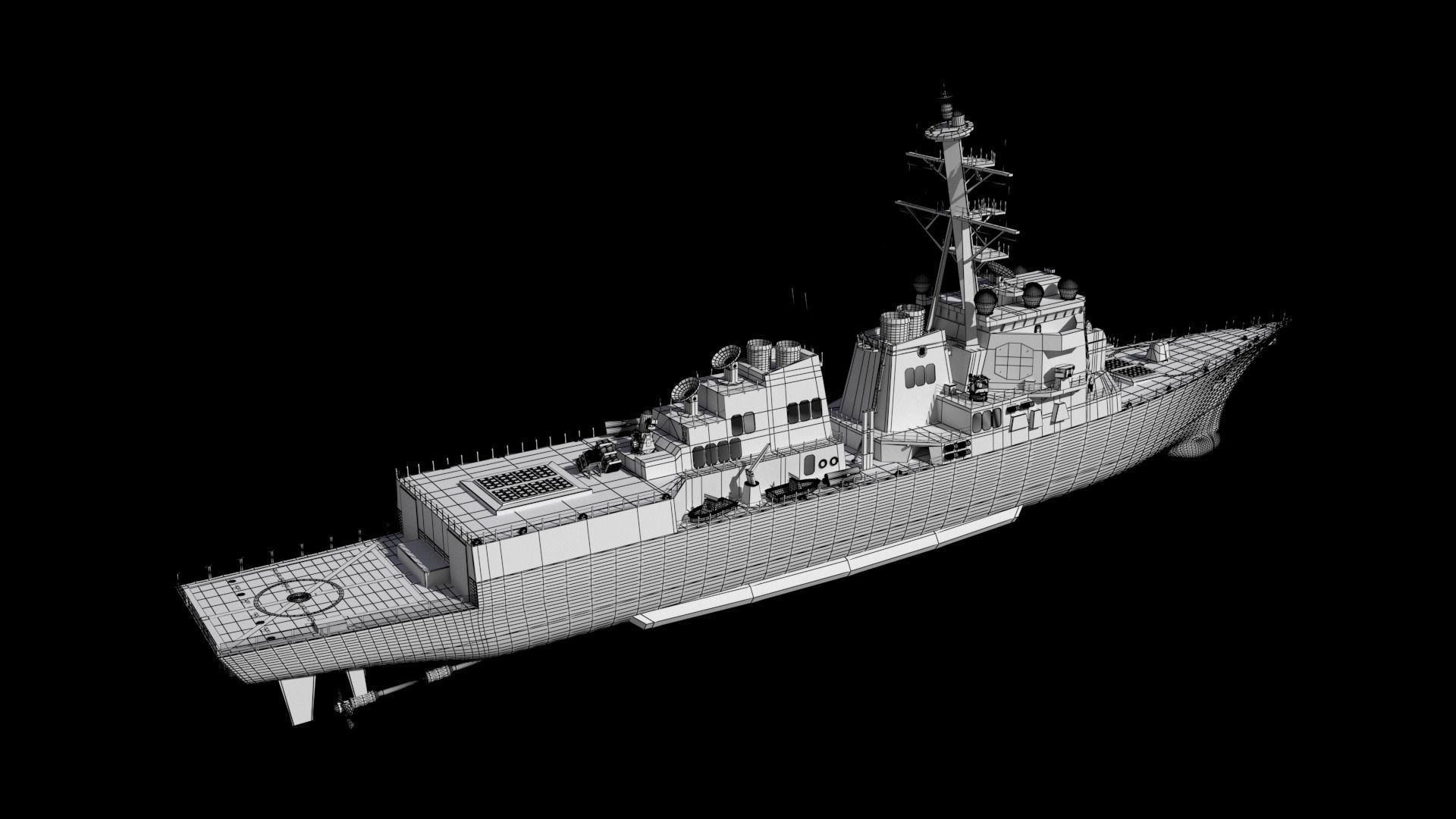 Arleigh Burke class destroyer Burke class 3D model_19
