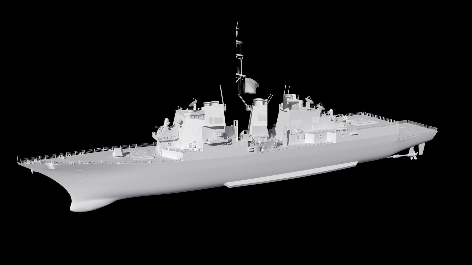 Arleigh Burke class destroyer Burke class 3D model_4
