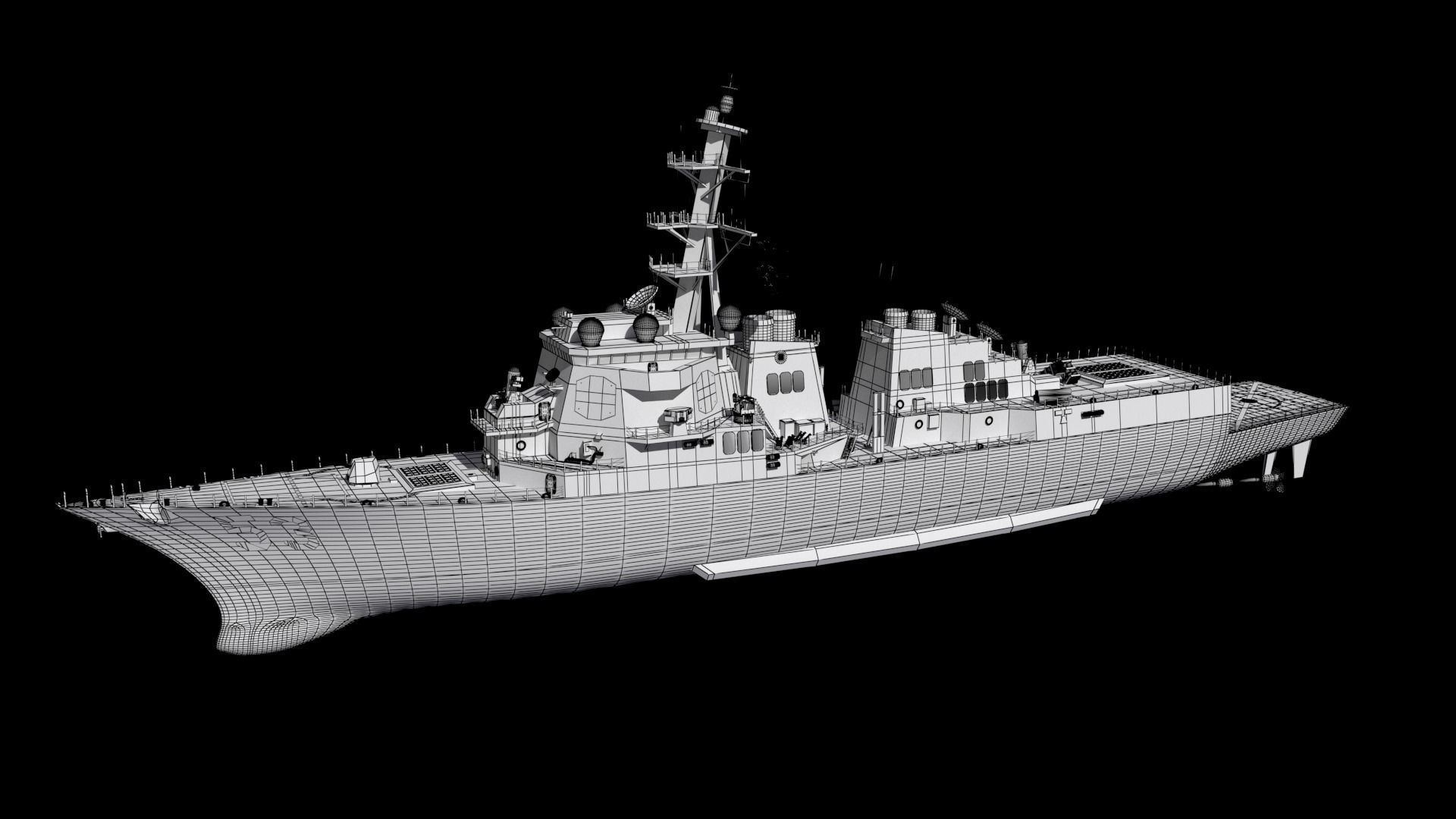 Arleigh Burke class destroyer Burke class 3D model_9