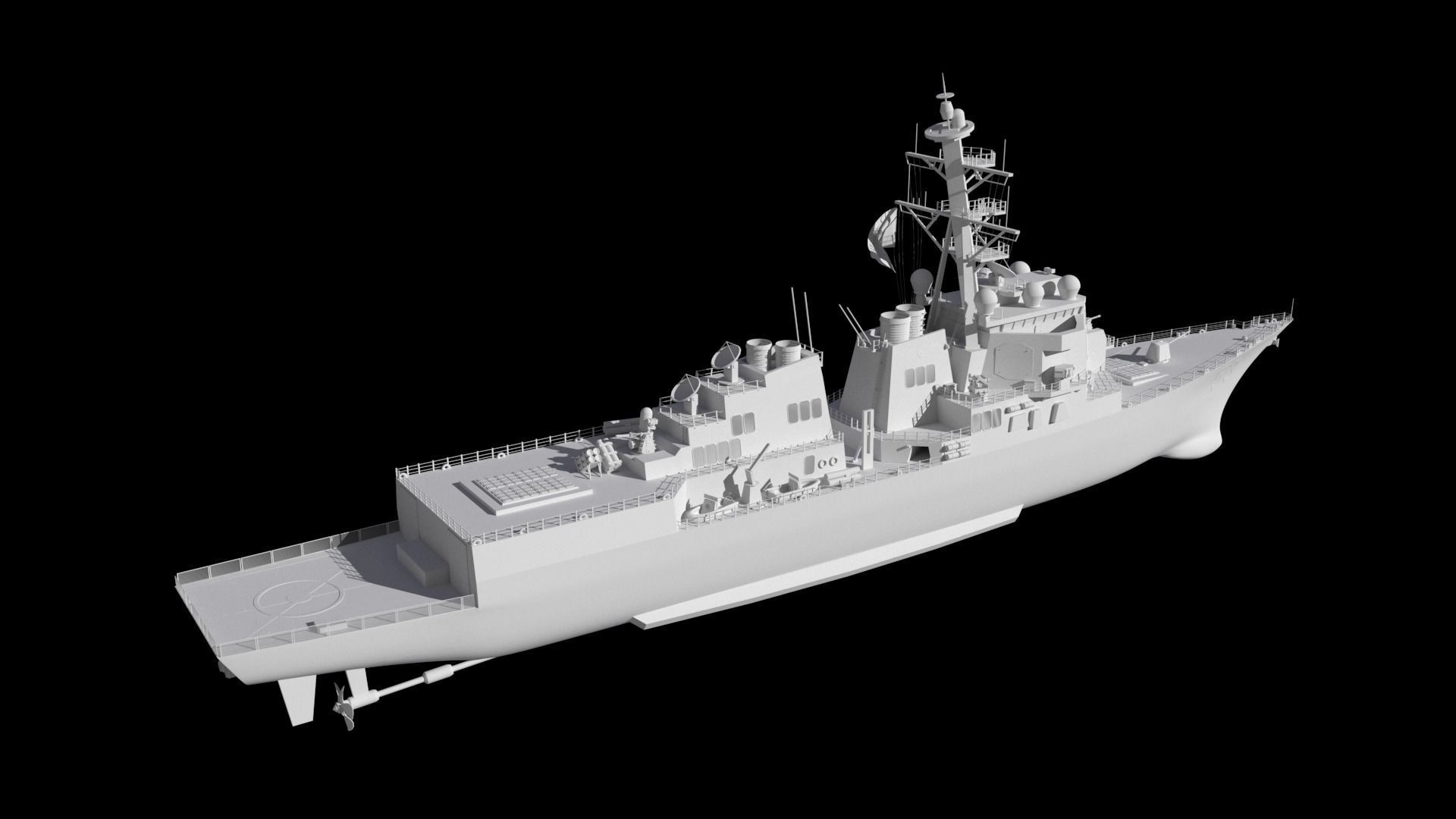 Arleigh Burke class destroyer Burke class 3D model_5