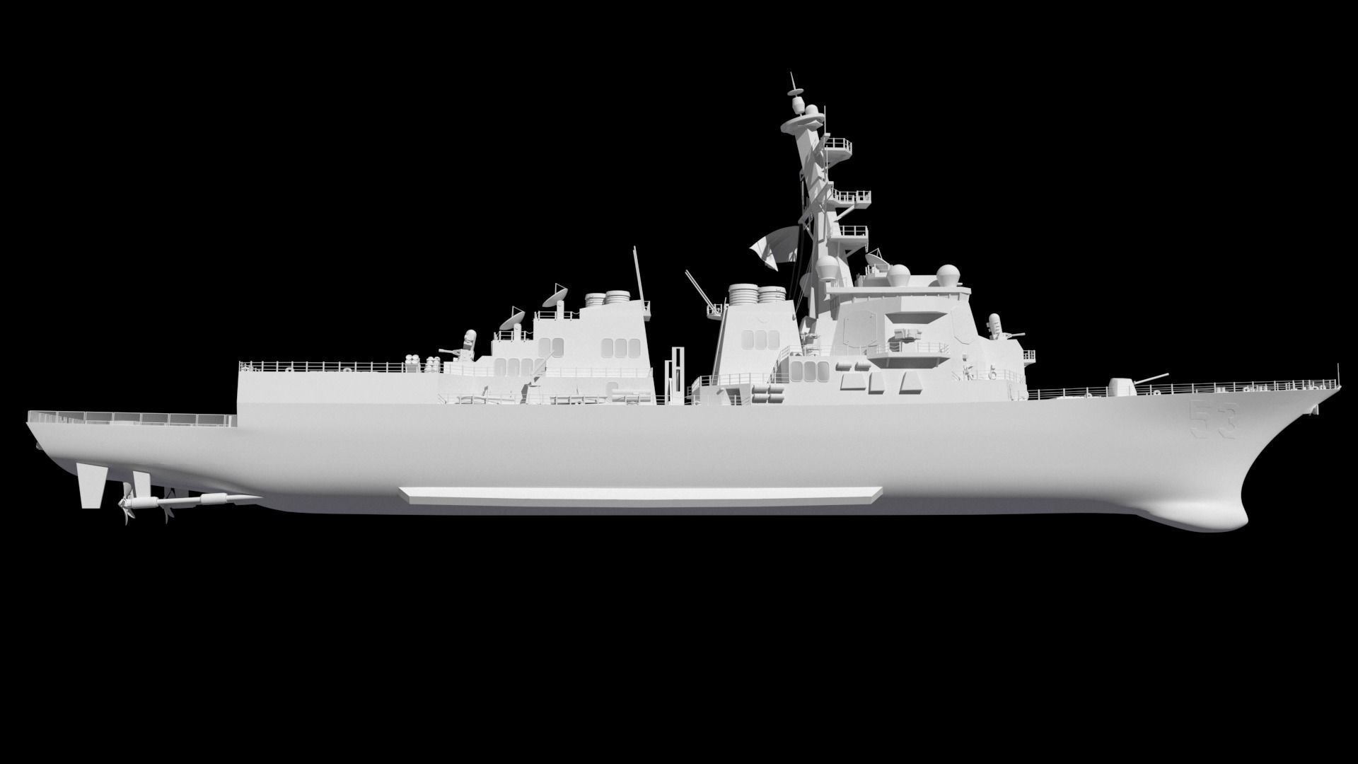 Arleigh Burke class destroyer Burke class 3D model_3
