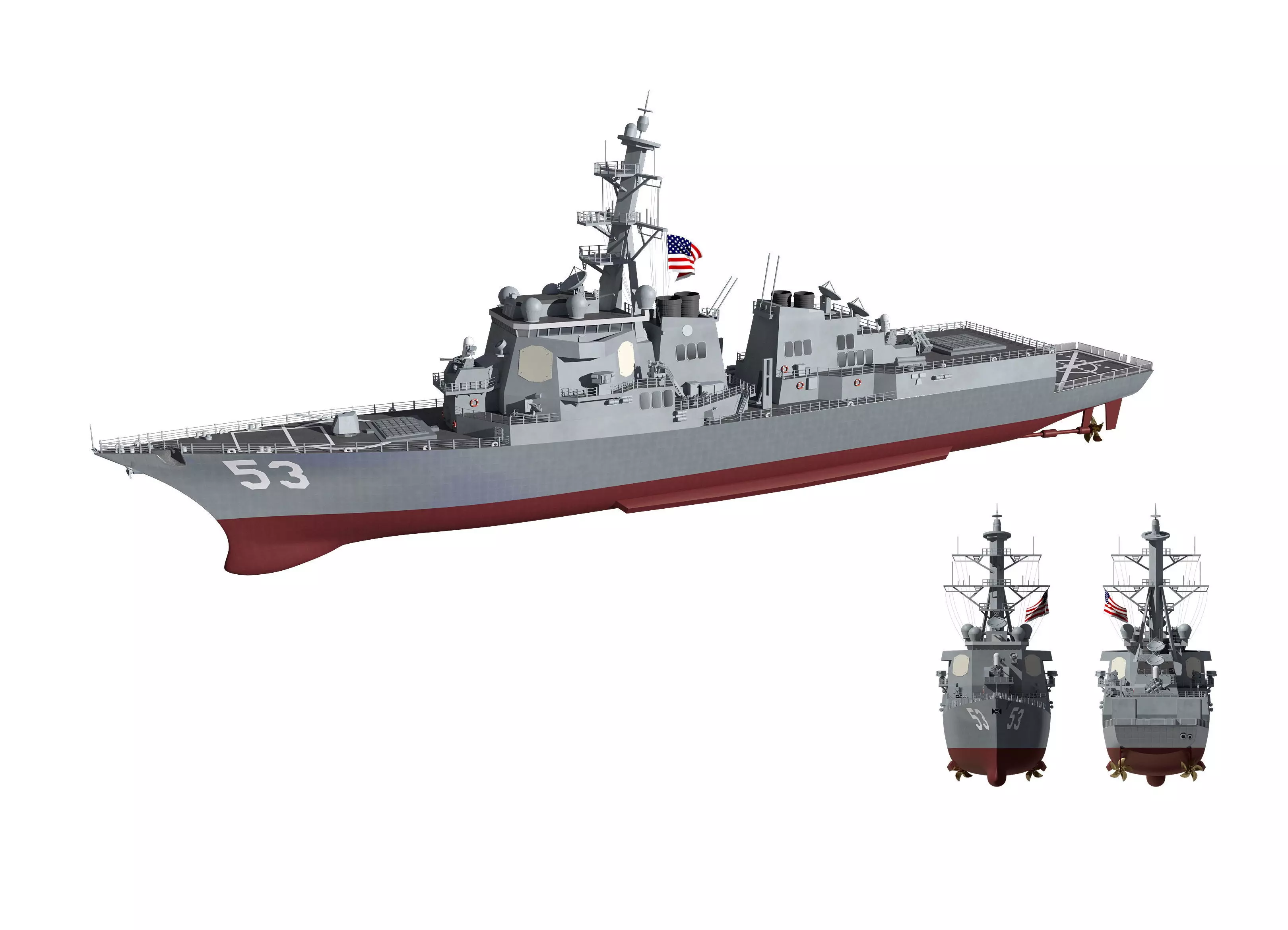 Arleigh Burke class destroyer Burke class 3D model_0