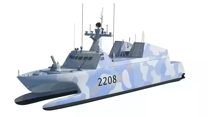 Type 022 missile boat 3D model