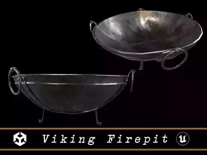 Viking Firepit Low-poly 3D model