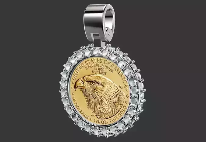 quarter american full sovereign gold coin frame pendant 