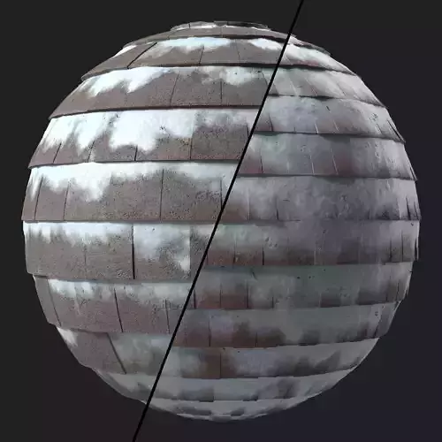 Roof Tile Materials 103- Snow Concrete Roofing - Seamless Pbr 4k Texture