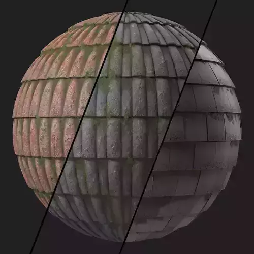 Roof Tile Materials 104- Snow Concrete Roofing - Seamless Pbr 4k