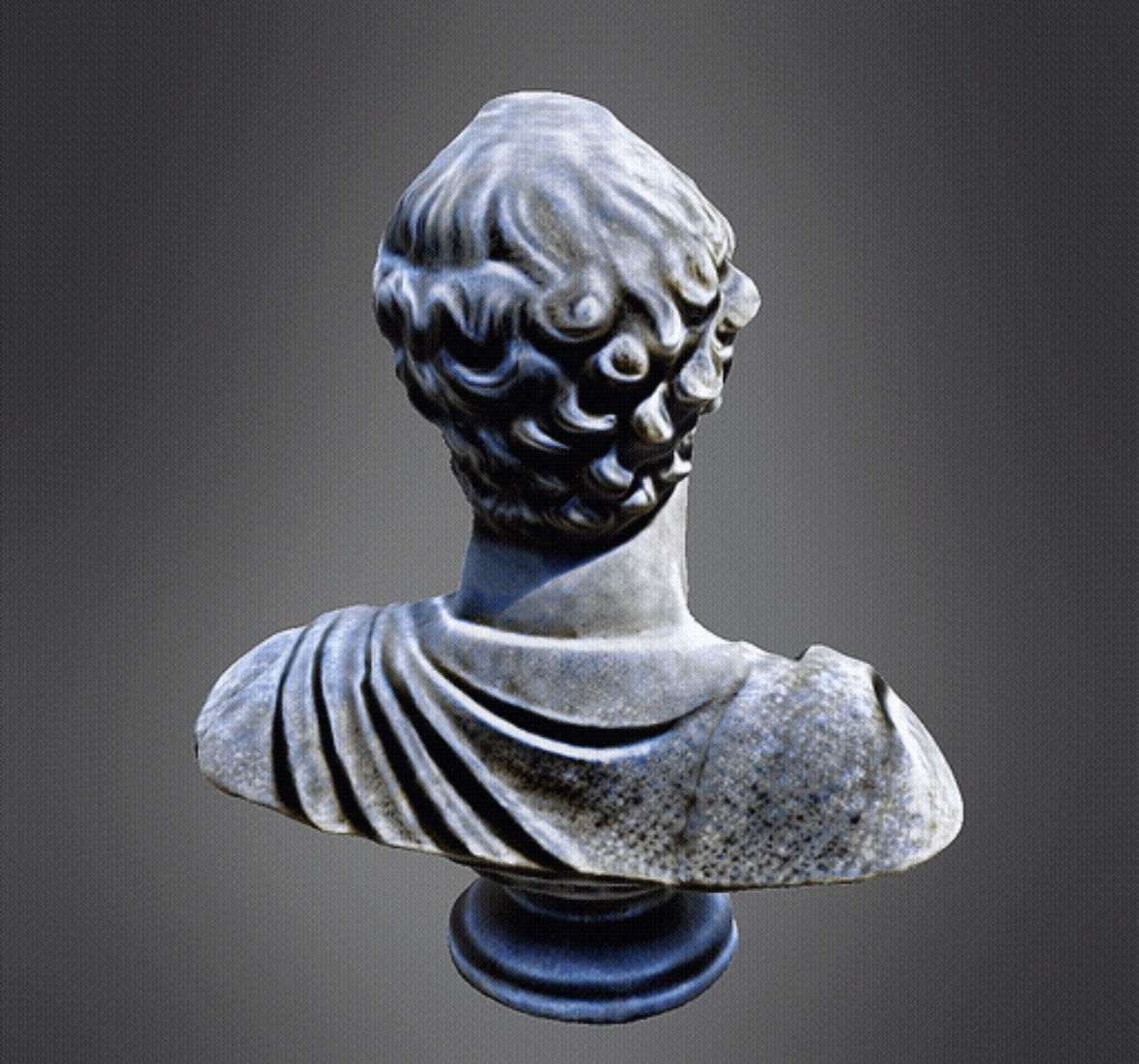 Roman Statue with bust 3D print model_4