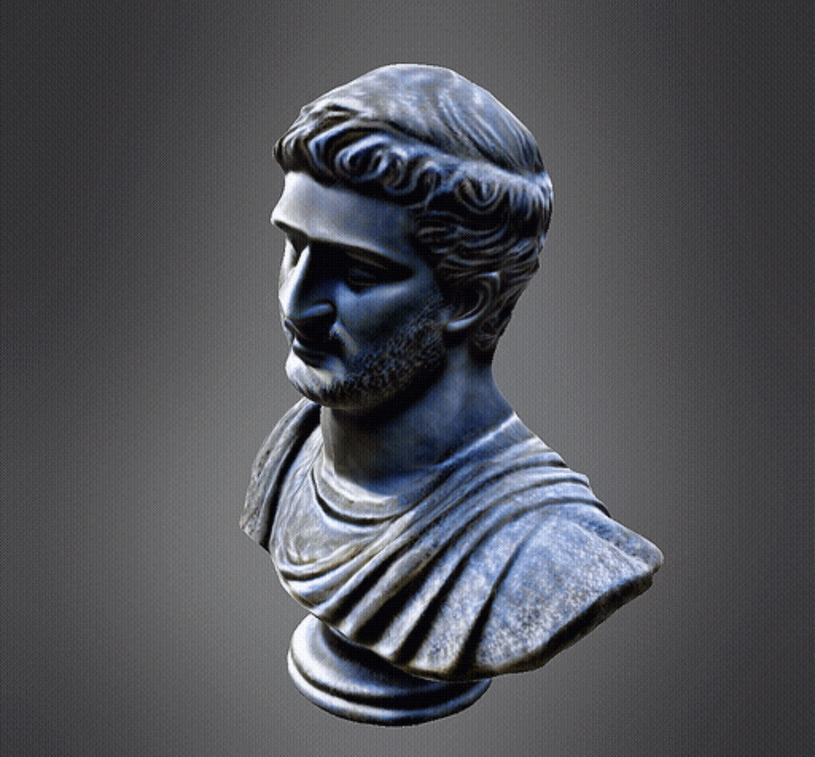 Roman Statue with bust 3D print model_1