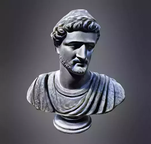 Roman Statue with bust 3D print model