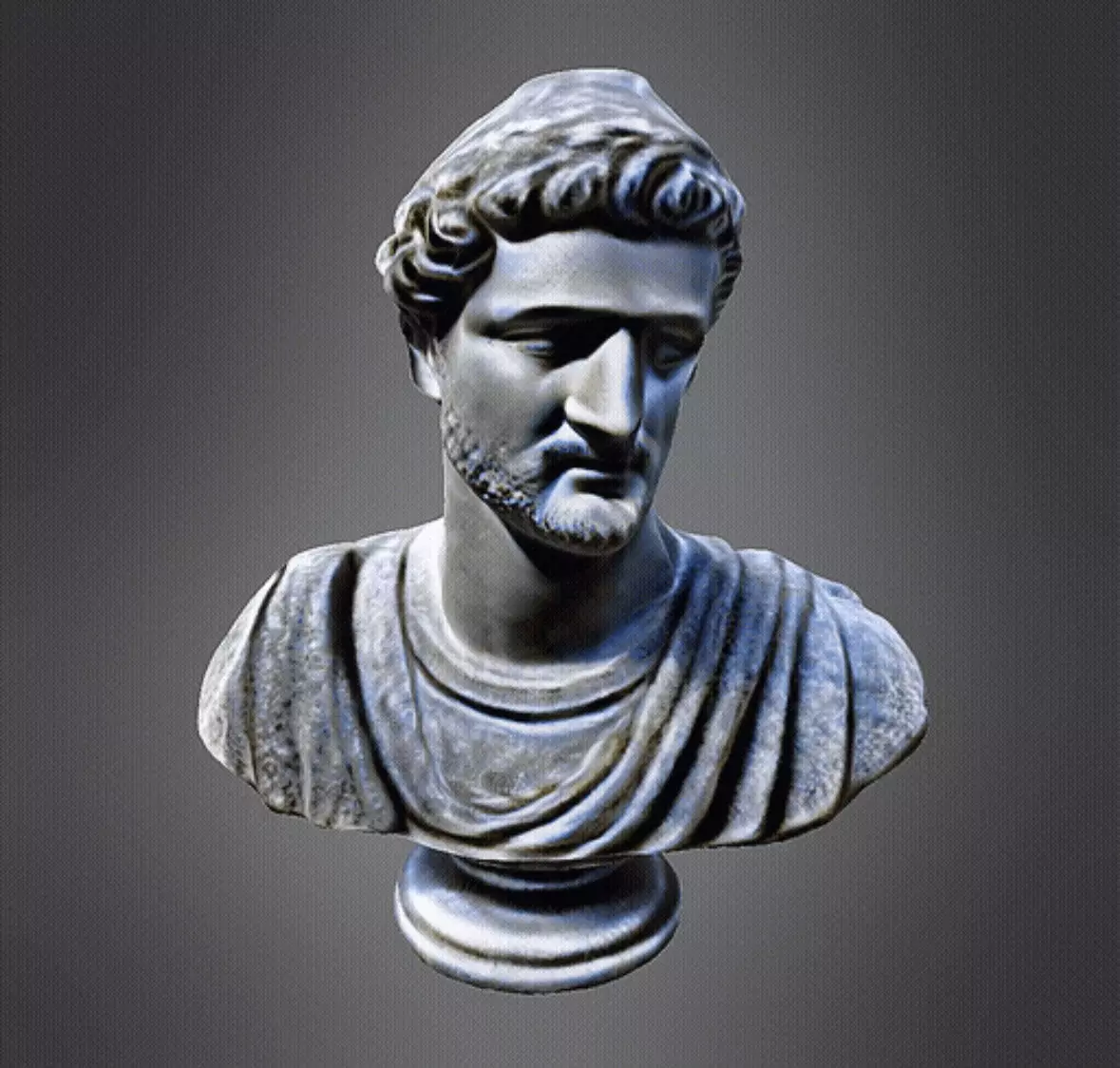 Roman Statue with bust 3D print model_0