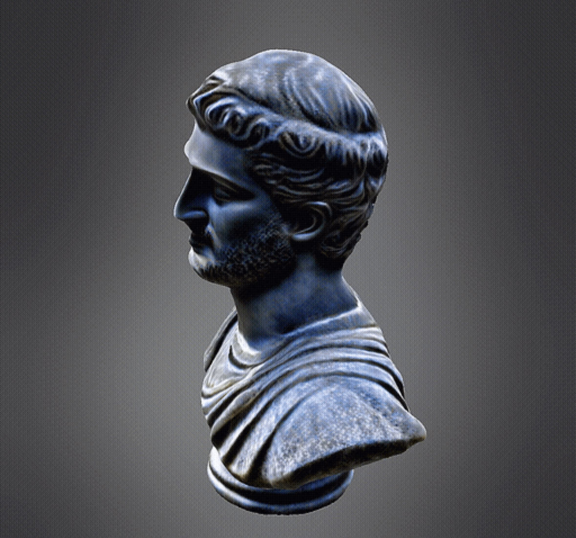 Roman Statue with bust 3D print model_6