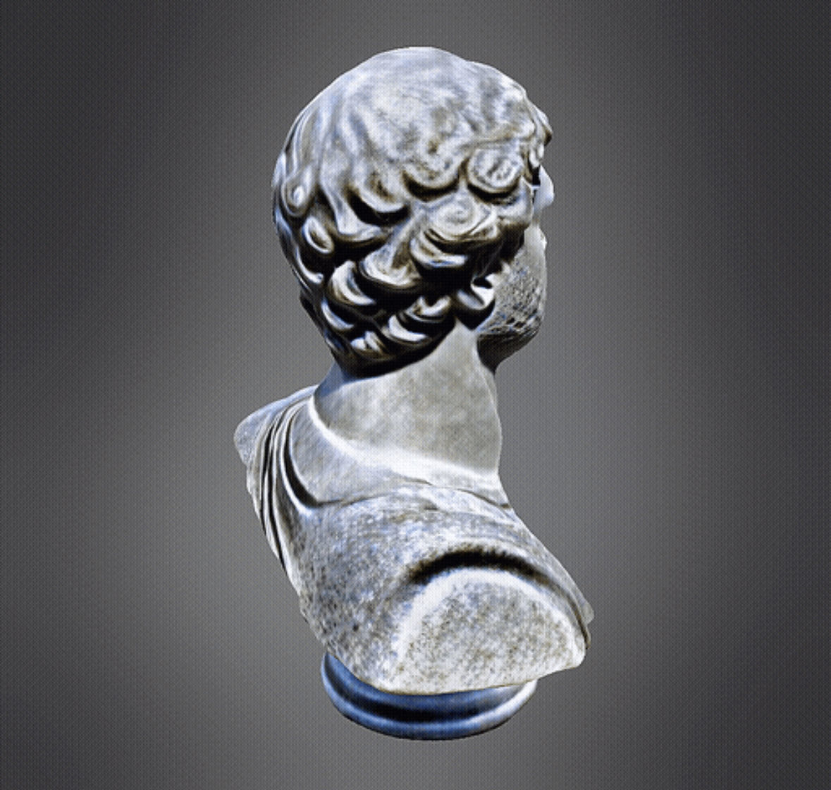 Roman Statue with bust 3D print model_3