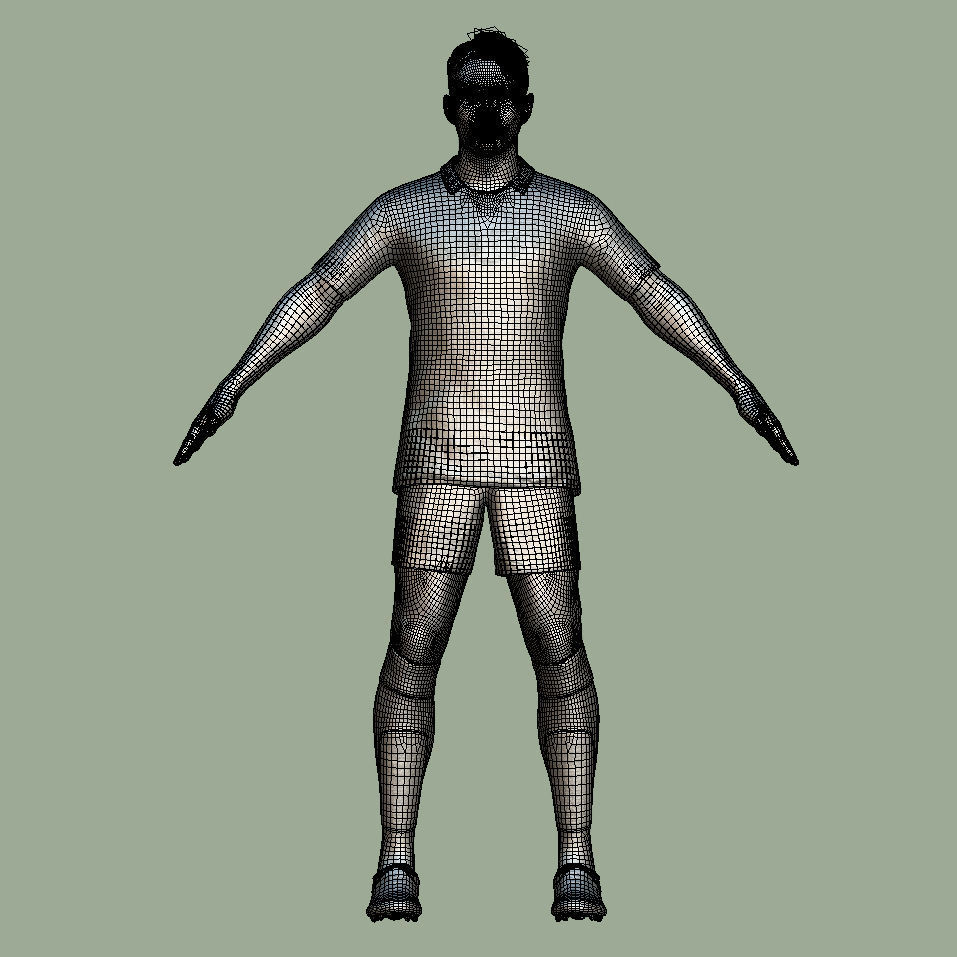 T-Pose rigged Lee Kang-In South Korean national jersey 3D model_8