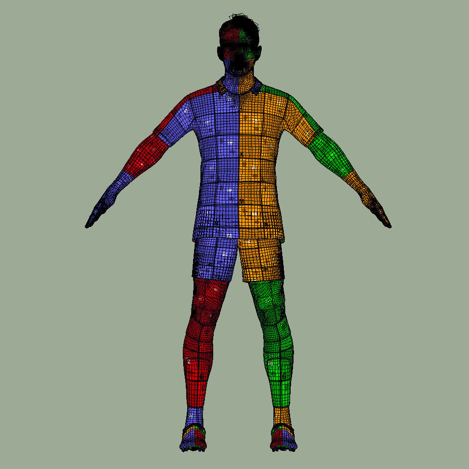 T-Pose rigged Lee Kang-In South Korean national jersey 3D model_10