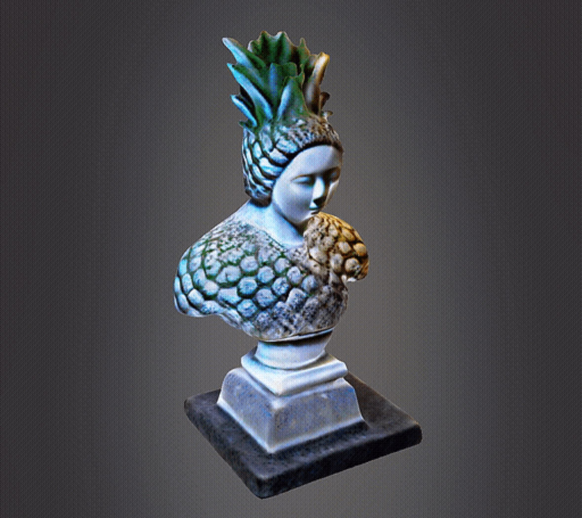 Pinapple Head 3d Model Bust Marble 3D print model_1
