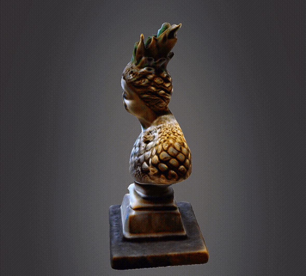 Pinapple Head 3d Model Bust Marble 3D print model_5