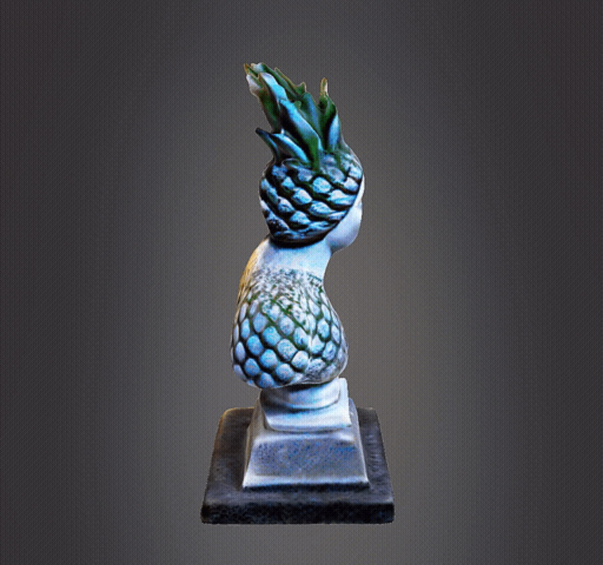 Pinapple Head 3d Model Bust Marble 3D print model_2