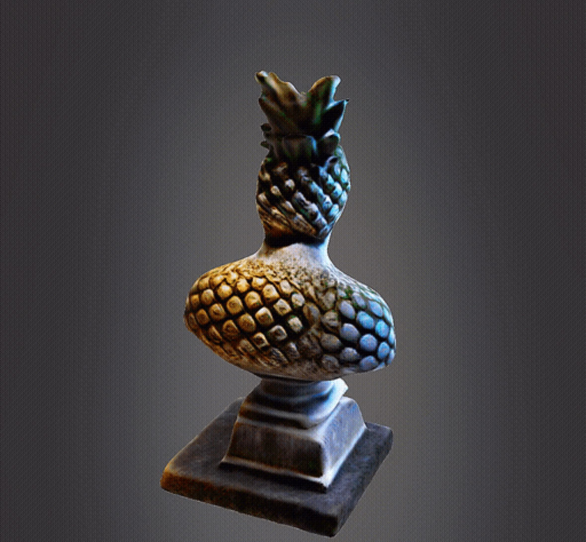 Pinapple Head 3d Model Bust Marble 3D print model_3