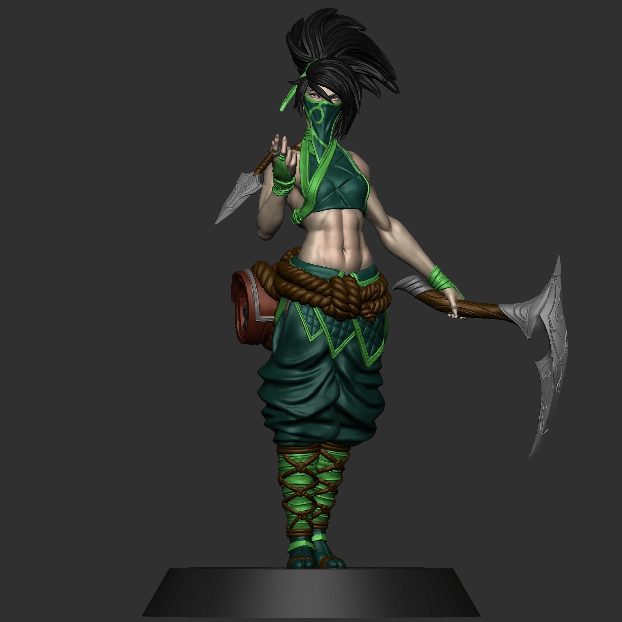 AKALI THE ROGUE ASSASSIN MINIATURE 3D print model_2