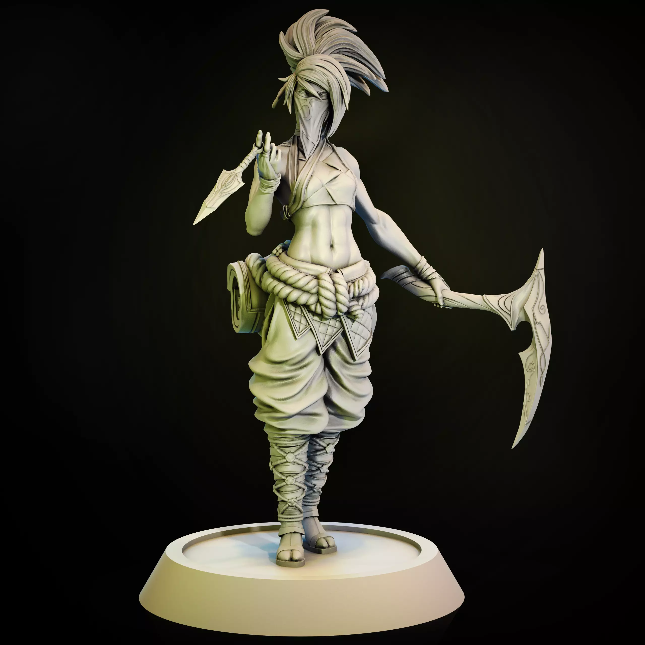 AKALI THE ROGUE ASSASSIN MINIATURE 3D print model_0