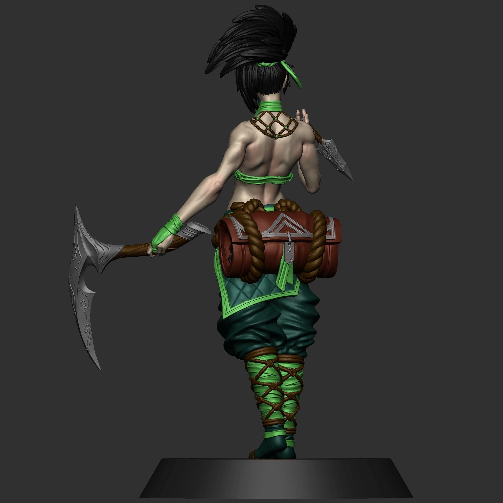 AKALI THE ROGUE ASSASSIN MINIATURE 3D print model_3
