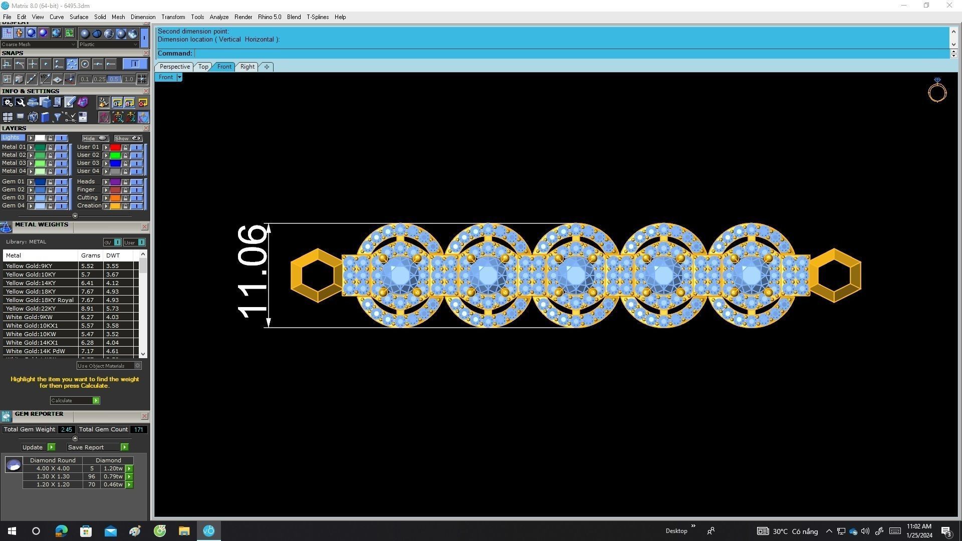 A6495 Italy Diamond Women Bracelets 3D print model_6