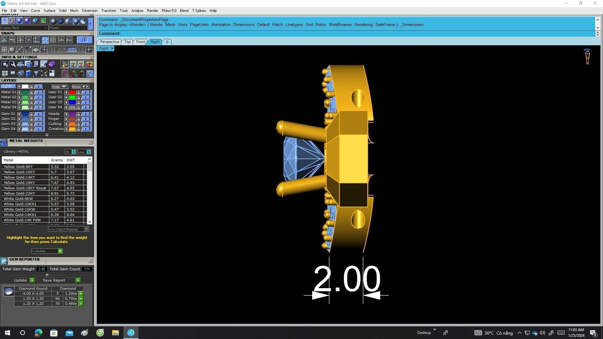 A6495 Italy Diamond Women Bracelets 3D print model_7