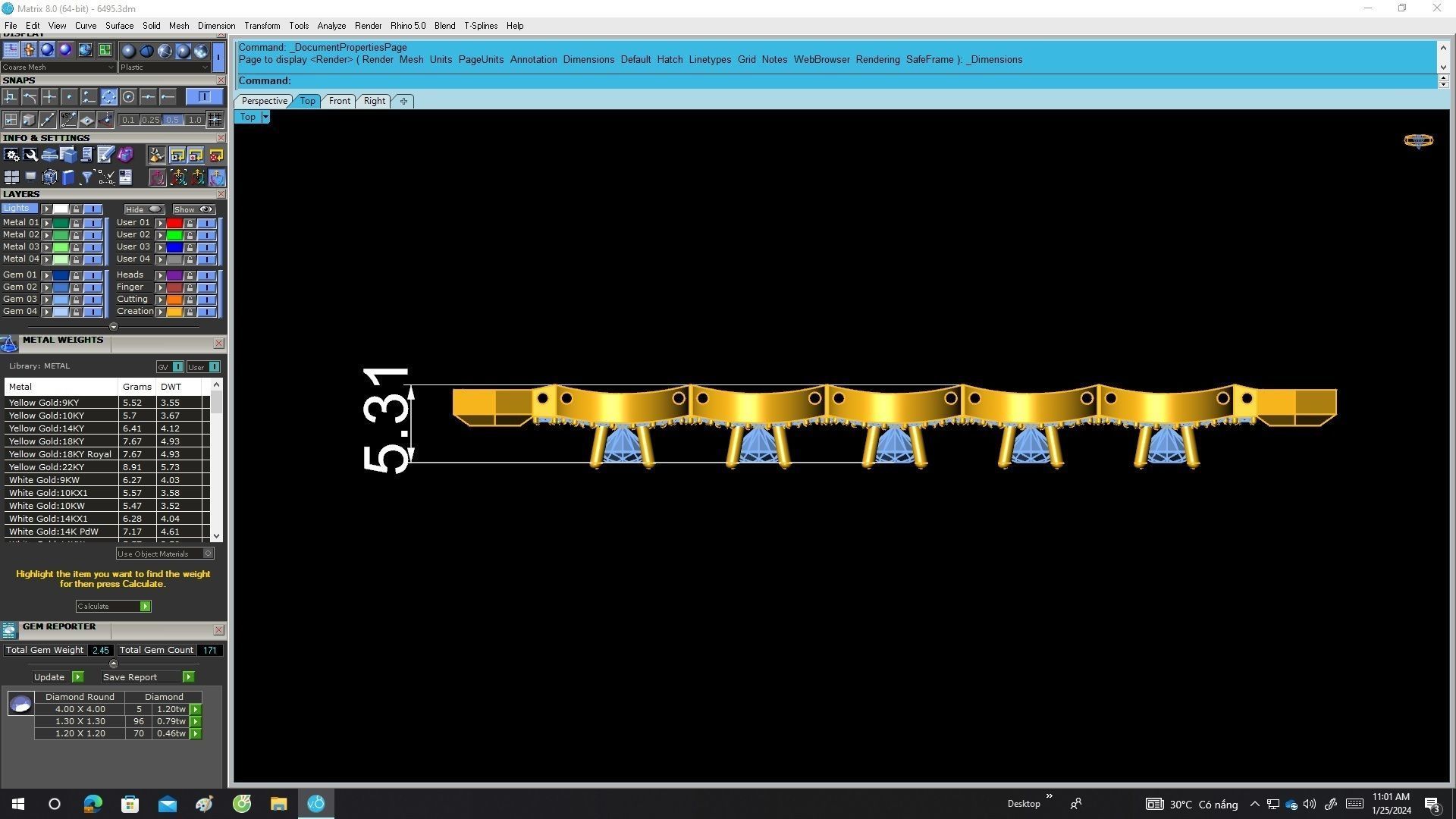 A6495 Italy Diamond Women Bracelets 3D print model_5