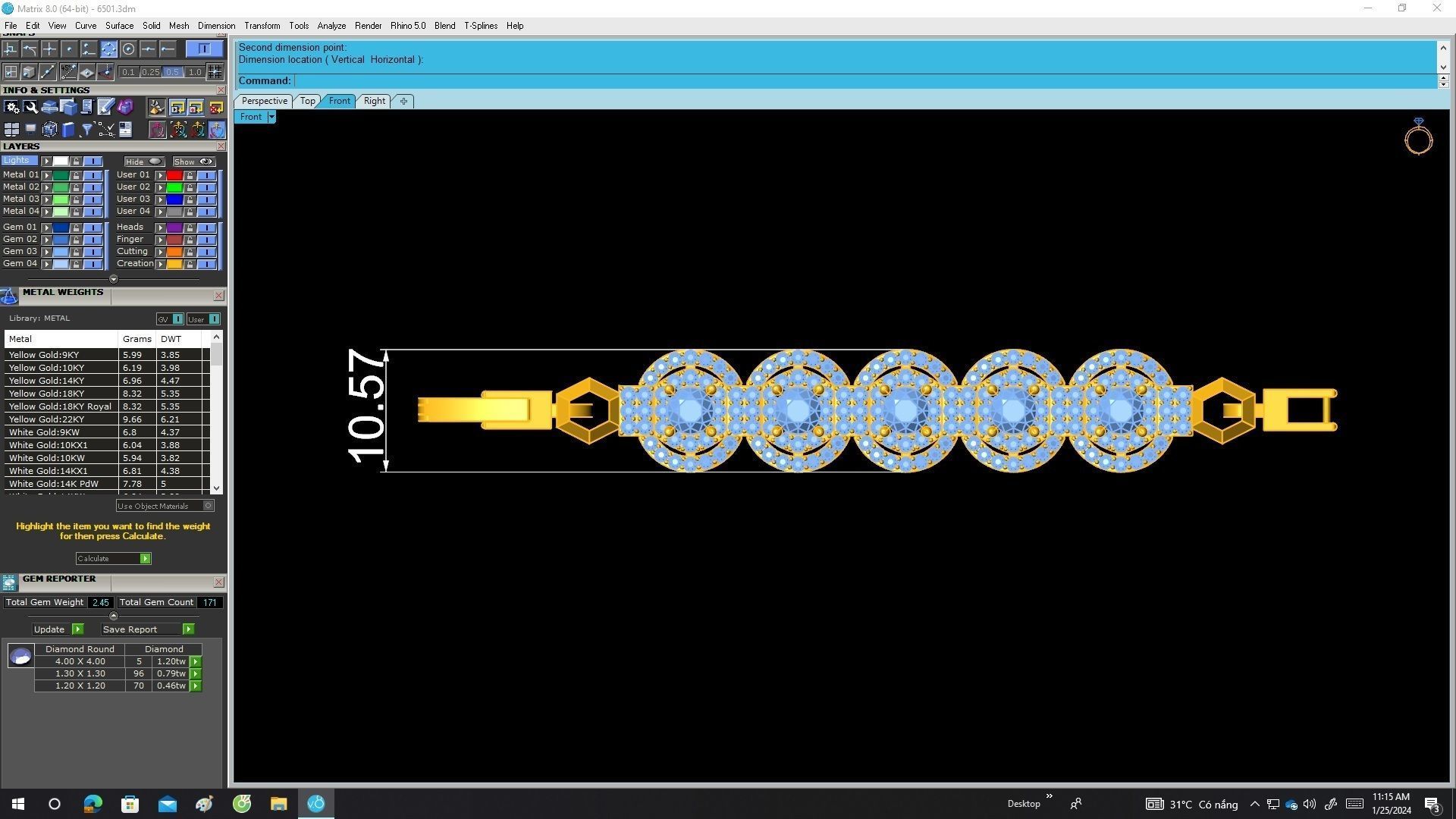 A6501 Diamond Women Bracelets 3D print model_6