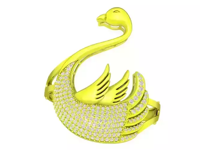 A6503 Luxury Diamond Swan Bangle